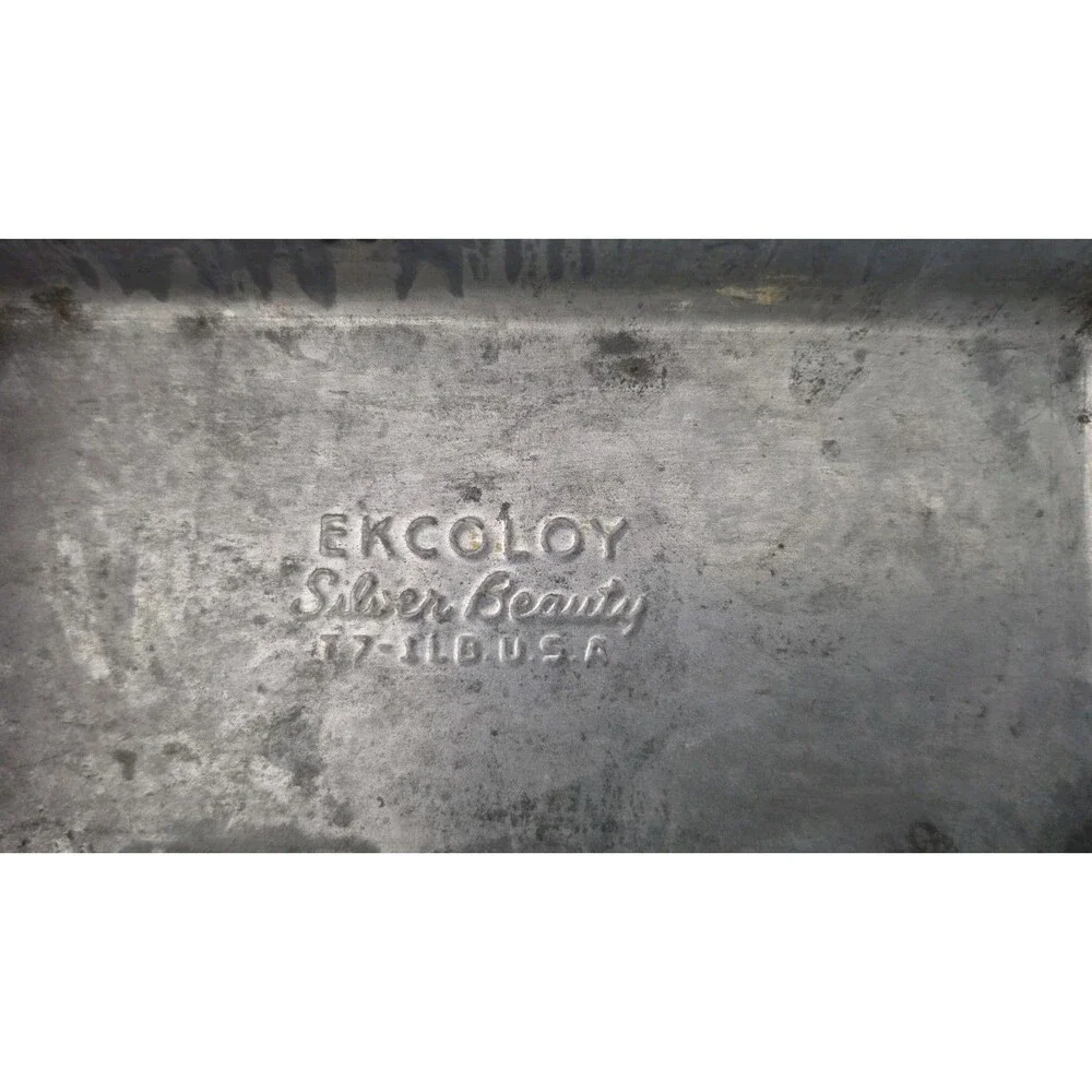 Two Ekcoloy Silver Beauty Loaf Pan Rectangular Metal T7 1lb Easy Clean Silver